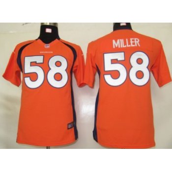 Nike Denver Broncos #58 Von Miller Orange Game Kids Jersey