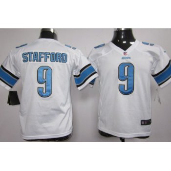 Nike Detroit Lions #9 Matthew Stafford White Game Kids Jersey