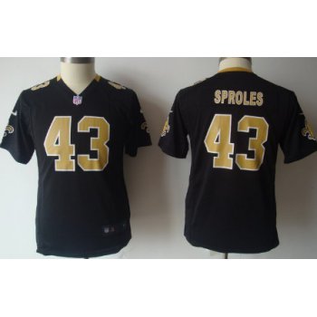 Nike New Orleans Saints #43 Darren Sproles Black Game Kids Jersey