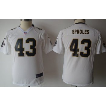 Nike New Orleans Saints #43 Darren Sproles Black White Kids Jersey