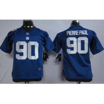 Nike New York Giants #90 Jason Pierre-Paul Blue Game Kids Jersey