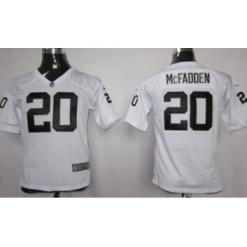 Nike Oakland Raiders #20 Darren McFadden White Game Kids Jersey