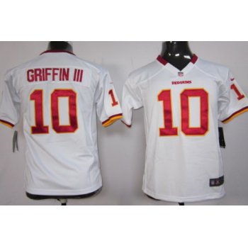 Nike Washington Redskins #10 Robert Griffin III White Game Kids Jersey