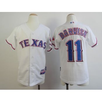 Texas Rangers #11 Yu Darvish White Kids Jersey