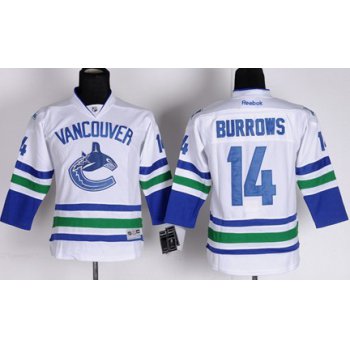 Vancouver Canucks #14 Alexandre Burrows White Kids Jersey