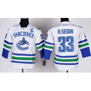 Vancouver Canucks #33 Henrik Sedin White Kids Jersey