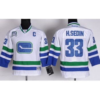 Vancouver Canucks #33 Henrik Sedin White Third Kids Jersey