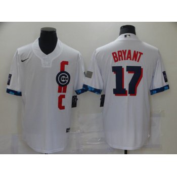 Men Chicago Cubs 17 Bryant White 2021 All Star Game Nike MLB Jersey