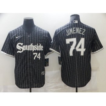 Men Chicago White Sox 74 Jimenez City Edition Black Game Nike 2021 MLB Jersey