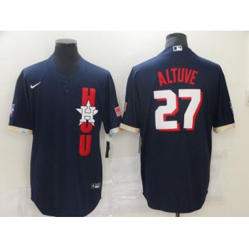 Men Houston Astros 27 Altuve Blue 2021 All Star Game Nike MLB Jersey