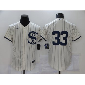 Men's Chicago White Sox #33 Lance Lynn 2021 Cream Navy Field of Dreams Flex Base Stitched Jersey