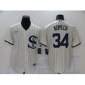 Men's Chicago White Sox #34 Michael Kopech 2021 Cream Field of Dreams Name Cool Base Stitched Nike Jersey