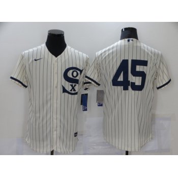 Men's Chicago White Sox #45 Michael Jordan 2021 Cream Navy Field of Dreams Flex Base Stitched Jersey