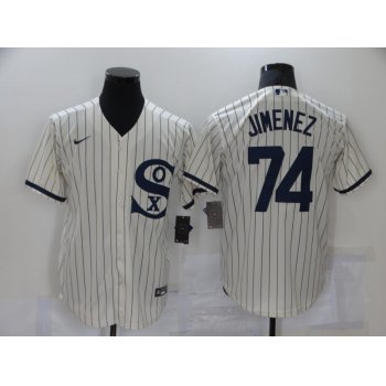 Men's Chicago White Sox #74 Eloy Jimenez 2021 Cream Field of Dreams Name Cool Base Stitched Nike Jersey