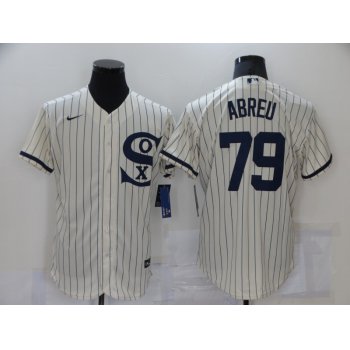 Men's Chicago White Sox #79 Jose Abreu 2021 Cream Field of Dreams Name Cool Base Stitched Nike Jersey