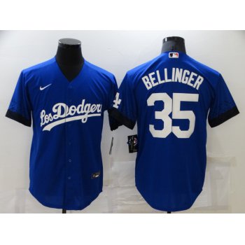 Men's Los Angeles Dodgers #35 Cody Bellinger Blue 2021 City Connect Cool Base Stitched Jersey