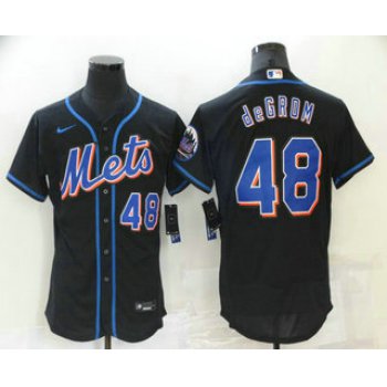 Men's New York Mets #23 Javier Baez Black Stitched MLB Flex Base Nike Jersey