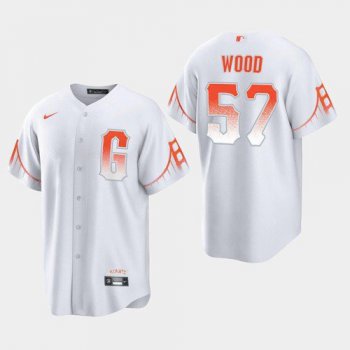 Men's San Francisco Giants #57 Alex Wood White 2021 City Connect Nike Jersey