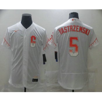 Men's San Francisco Giants #5 Mike Yastrzemski White 2021 City Connect Stitched MLB Flex Base Nike Jersey