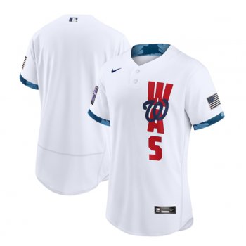 Men's Washington Nationals Blank 2021 White All-Star Flex Base Stitched MLB Jersey