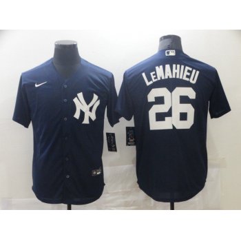 Men New York Yankees 26 Lemahieu Blue Game Nike 2021 MLB Jersey