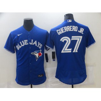 Men Toronto Blue Jays 27 Guerrero jr Blue Elite Nike 2021 MLB Jerseys