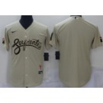 Men's Arizona Diamondback Blank Gold 2021 City Connect Stitched MLB Cool Base Nike Jersey