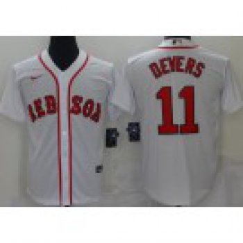 Men's Boston Red Sox #11 Rafael Devers White New Cool Base Stitched Nike Jersey