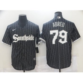 Men's Chicago White Sox #79 Jose Abreu Black 2021 City Connect Stitched MLB Cool Base Nike Jersey