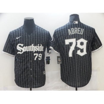 Men's Chicago White Sox #79 Jose Abreu Black With Small Number 2021 City Connect Stitched MLB Cool Base Nike Jersey