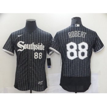 Men's Chicago White Sox #88 Luis Robert Black 2021 City Connect Stitched MLB Flex Base Nike Jersey