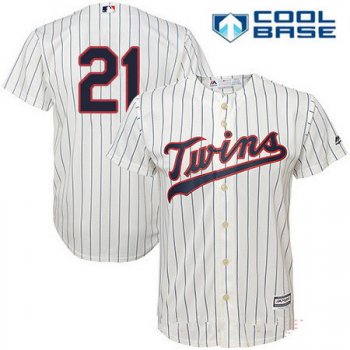 Men's Minnesota Twins #21 Jason Castro Cream Alternate Stitched MLB Majestic Cool Base Jersey