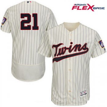 Men's Minnesota Twins #21 Jason Castro Cream Alternate Stitched MLB Majestic Flex Base Jersey