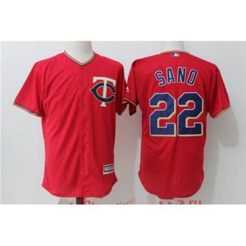 Men's Minnesota Twins #22 Miguel Sano Red Alternate Stitched MLB Majestic Cool Base Jersey