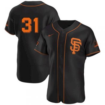 Men's San Francisco Giants #31 LaMonte Wade Jr Black 2021 Alternate Jersey