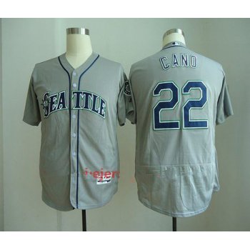 Men's Seattle Mariners #22 Robinson Cano Gray Road Stitched MLB Majestic Flex Base Jersey