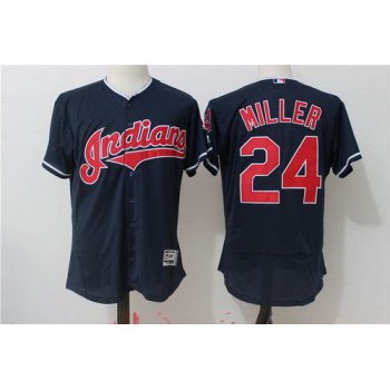 Men's Cleveland Indians #24 Andrew Miller Navy Blue Stitched MLB Majestic Flex Base Jersey