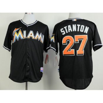 Miami Marlins #27 Giancarlo Stanton Black Jersey