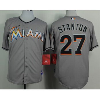 Miami Marlins #27 Giancarlo Stanton Gray Jersey