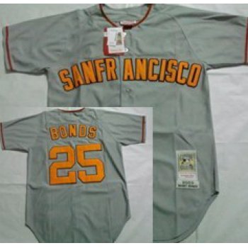 San Francisco Giants #25 Barry Bonds 2003 Gray Throwback Jersey