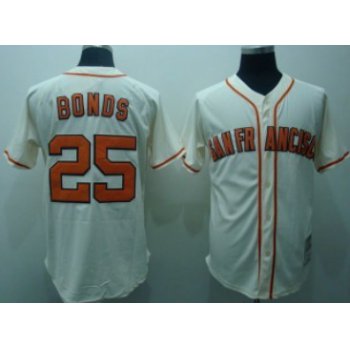 San Francisco Giants #25 Barry Bonds 2004 Cream Throwback Jersey