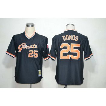 San Francisco Giants #25 Barry Bonds Black Throwback Jersey