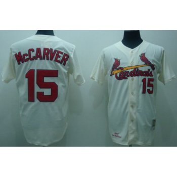 St. Louis Cardinals #15 Tim McCarver 1967 Cream Throwback Jersey