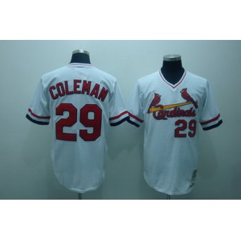 St. Louis Cardinals #29 Vince Coleman 1985 White Throwback Jersey