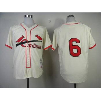 St. Louis Cardinals #6 Stan Musial 1944 Cream Throwback Jersey