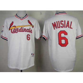 St. Louis Cardinals #6 Stan Musial 1982 White Pullover Jersey