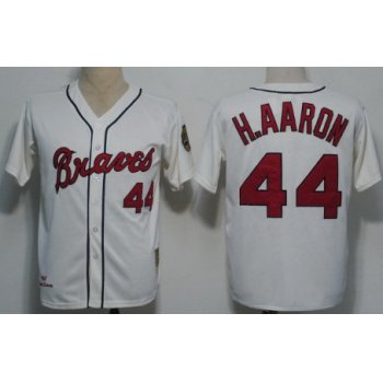 Atlanta Braves #44 Hank Aaron 1963 Cream Throwback Jersey