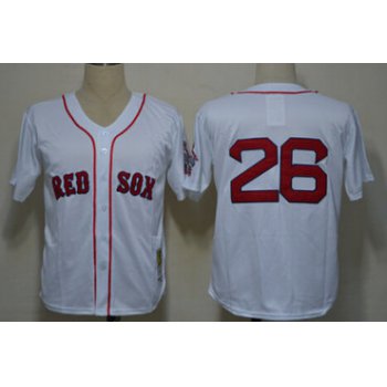 Boston Red Sox #26 Wade Boggs 1987 White Throwback Jersey