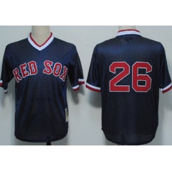 Boston Red Sox #26 Wade Boggs 1990 Mesh BP Navy Blue Throwabck Jersey