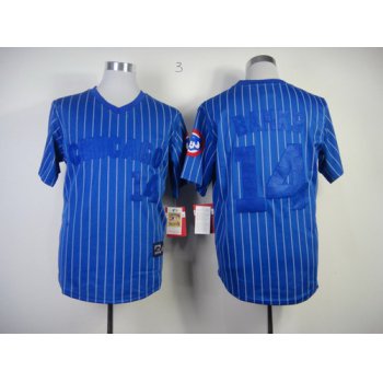 Chicago Cubs #14 Ernie Banks Blue Pinstripe Throwback Jersey